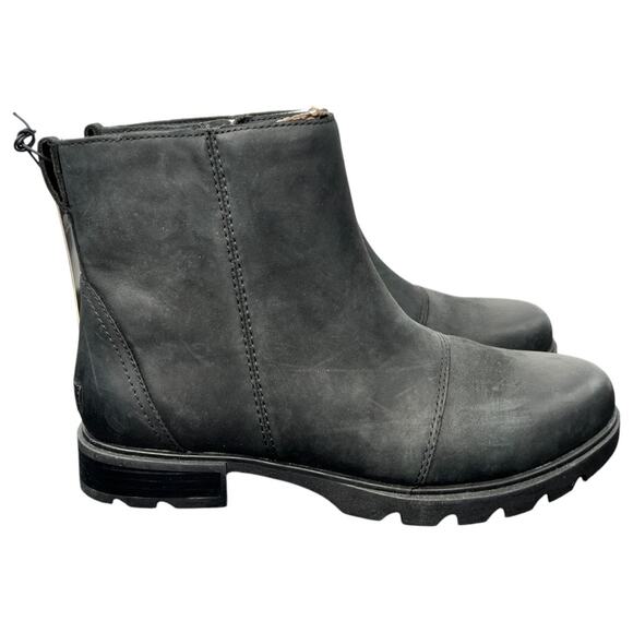 Sorel Shoes - Sorel Womens Emelie lll Zip Bootie US 9.5 EU 40.5 Black Leather Waterproof NWOB